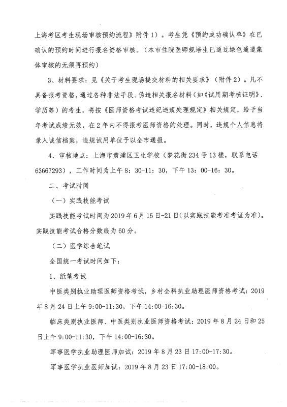 2019年医师资格考试网上报名及现场审核公告通知